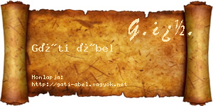 Gáti Ábel névjegykártya